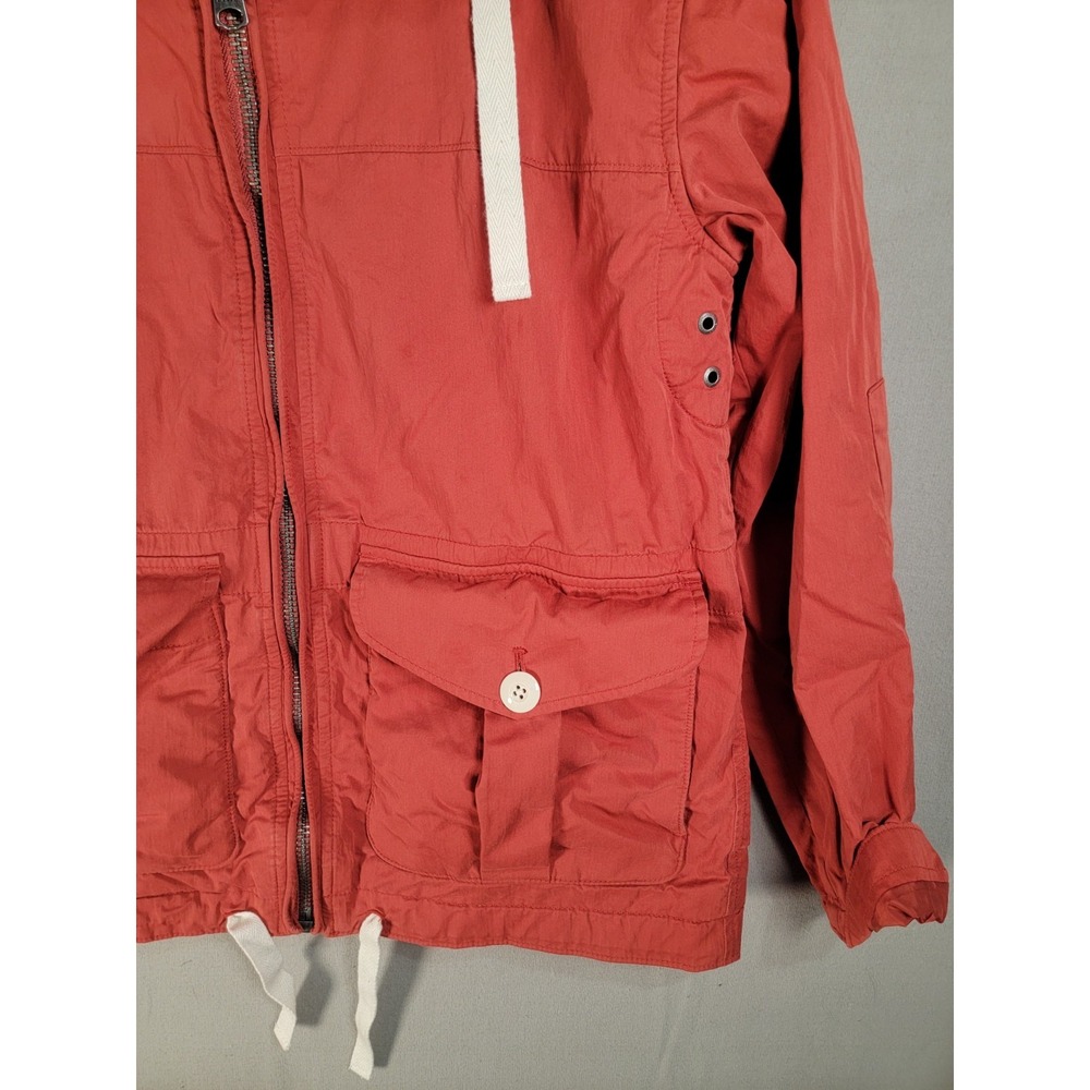 Vintage Y2K Abercrombie Fitch Utility Field Jacket Womens XS Rust Red Hooded - Picture 4 of 15